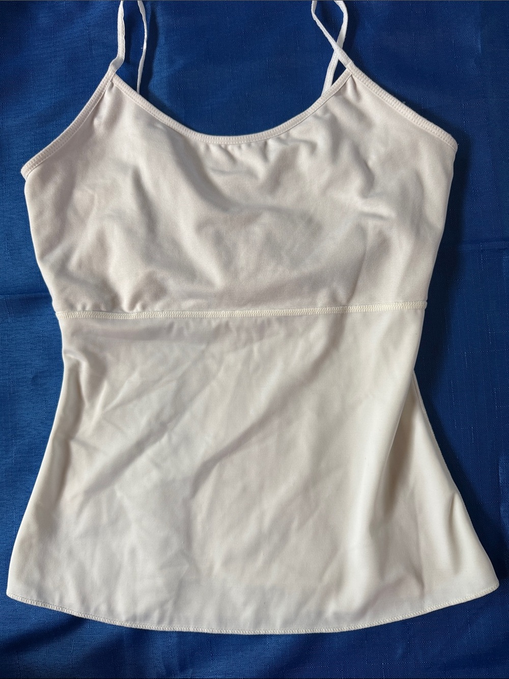 SPANX White Spaghetti-Strap Tank with Beige Bra Liner - Size M